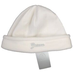 NEW $195 Bogner Womens Fleece Hat! Off White With "Bogner" in Swarovski Crystals